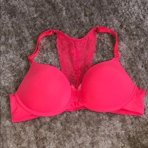Electric pink push up bra
